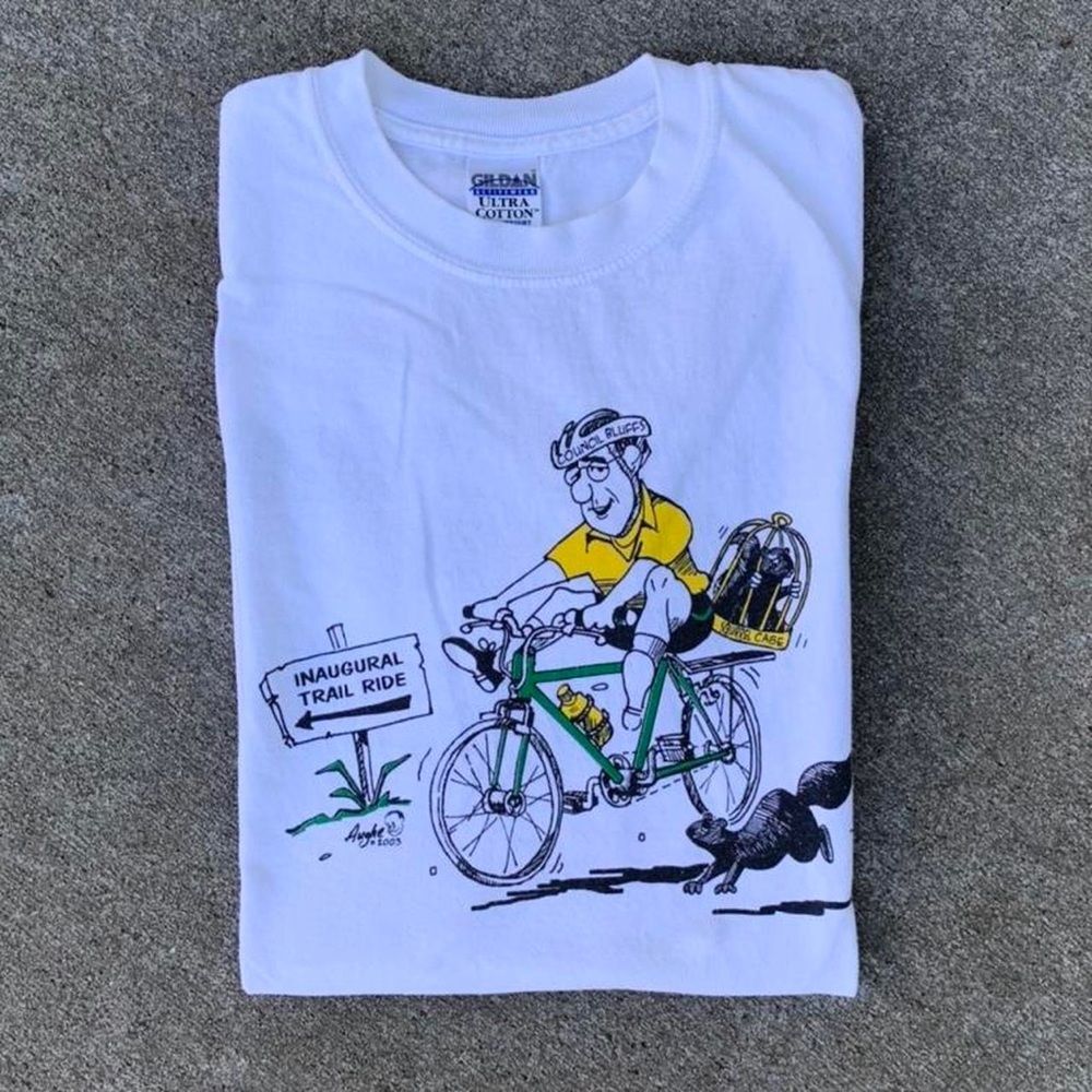 2003 Vintage Inaugural Bike Trail Ride Shirt Council Bluffs Iowa Medium Mens